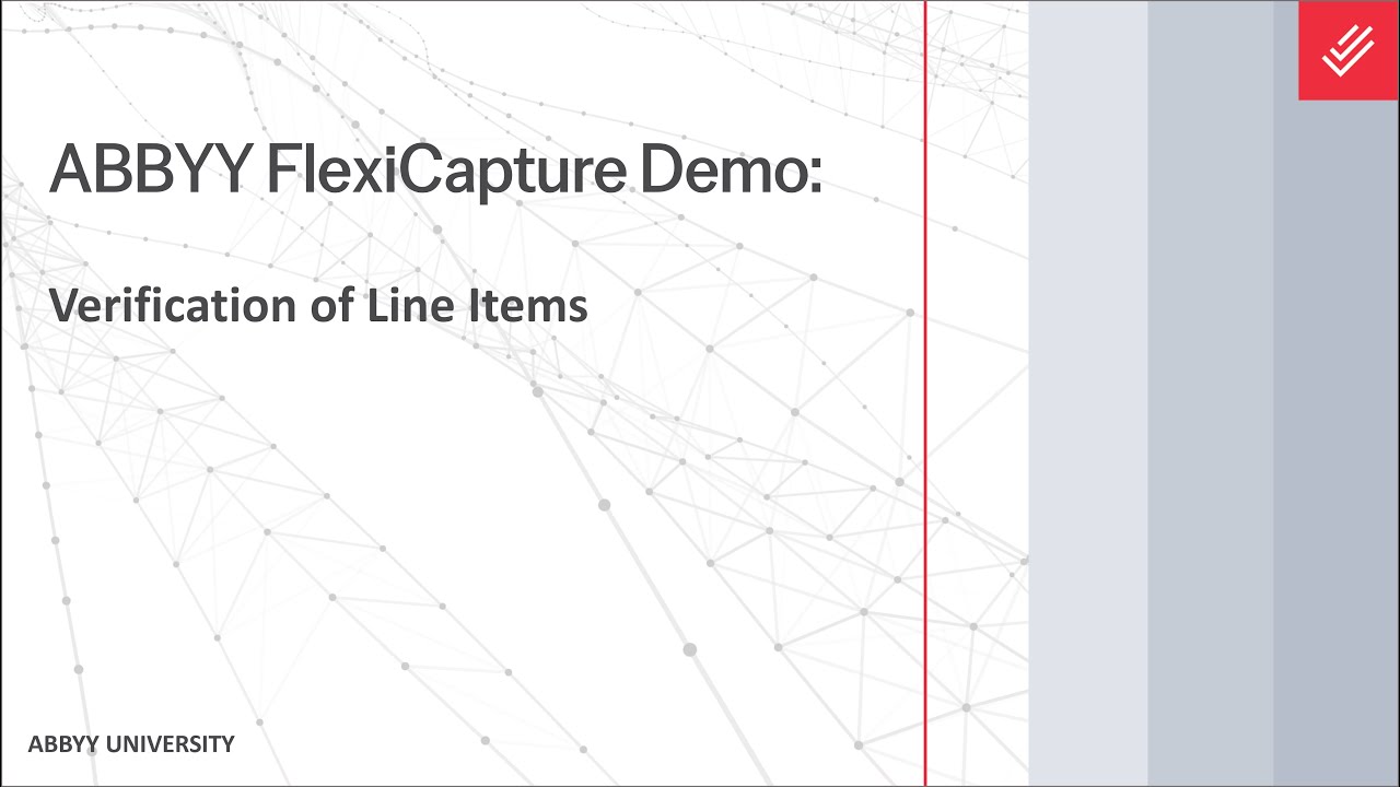 ABBYY FlexiCapture Demo: Verification of Line Items