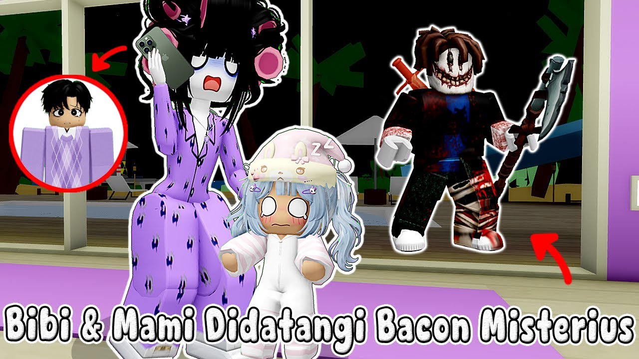 BIBI & MAMI KEDATANGAN BACON MISTERIUS DI RUMAH MALAM-MALAM  || BROOKHAVEN RP🏡 ROBLOX INDONESIA