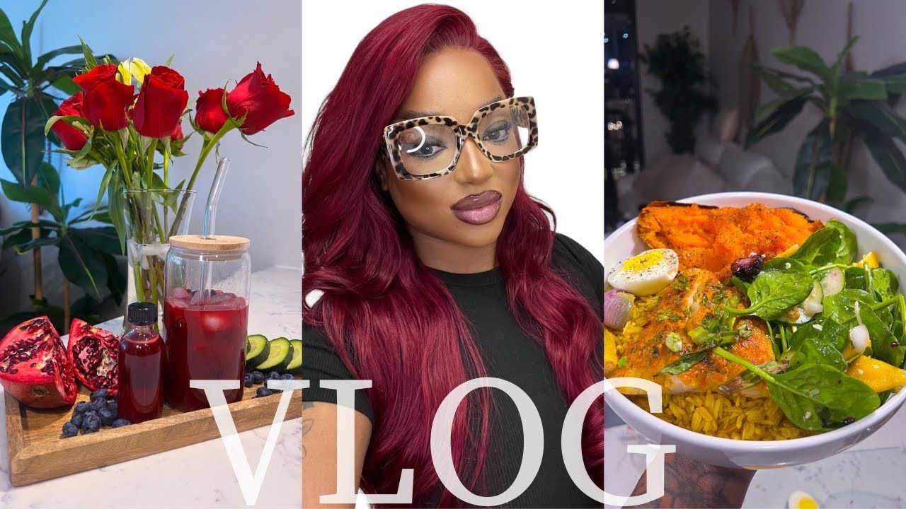 WEEK VLOG | new hair, balanced meals , anti inflammatory juice, cleaning, new work heels , + more