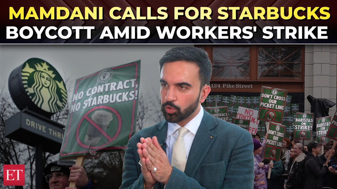‘No contract, no coffee!’: Mamdani calls for Starbucks boycott as union workers strike nationwide