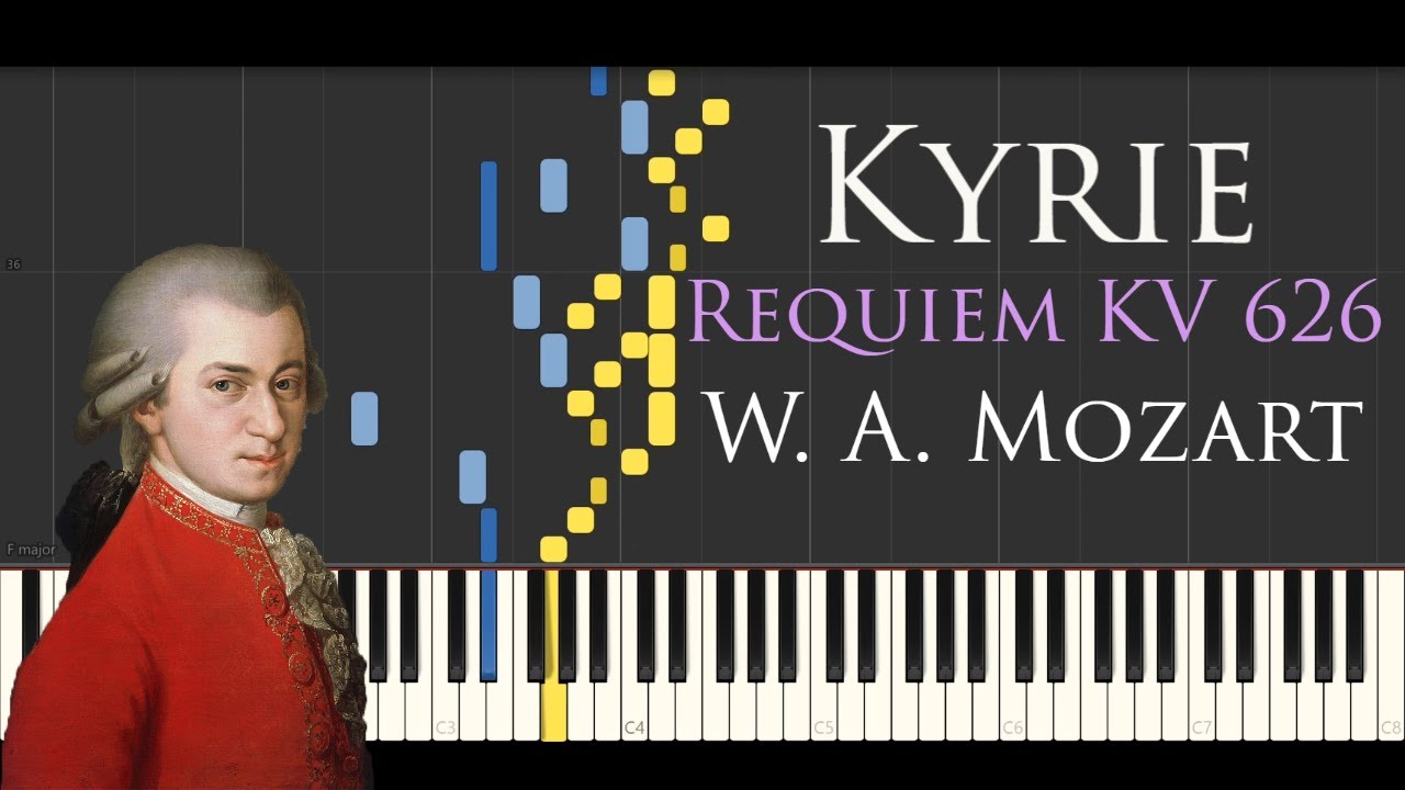 KYRIE (from REQUIEM KV 626) | W. A. Mozart | Piano Tutorial (Synthesia) | FREE Sheet Music