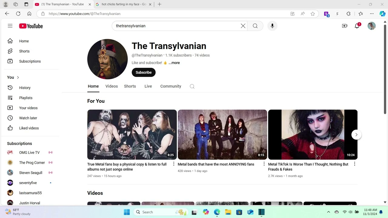 THE TRANSYLVANIAN Great Satire Channel?