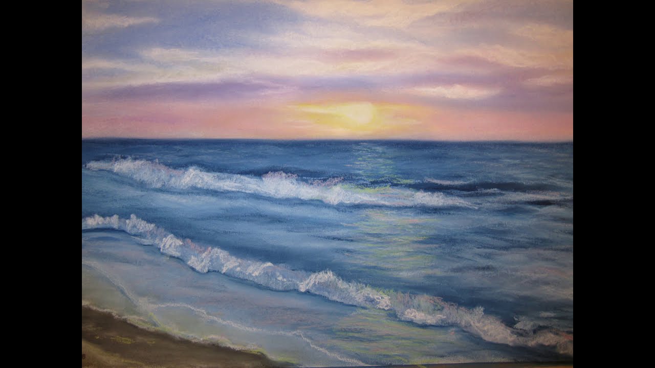 MARINA a PASTEL #1. Atardecer. Proceso completo.