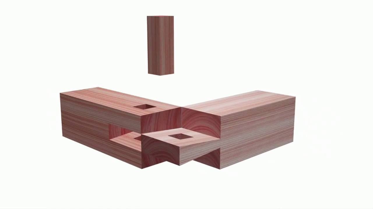 Japanese Wood Joinery - Ari Kata Sanmai Hozo Comisen Uchi  / Through Single Dove Tail Pin