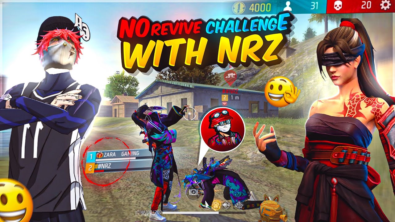 No Revive Challenge With @NRZ 😱 Freefire challenge  Video ❗ 