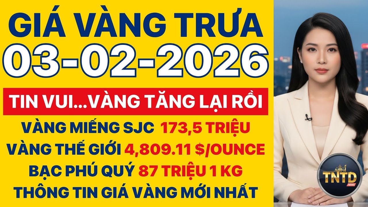 Giá vàng hôm nay | Trưa Ngày 3/2/2026 | GIá vàng thế giới, trong nước, giá bạc, ngoại tệ, Bitcoin.