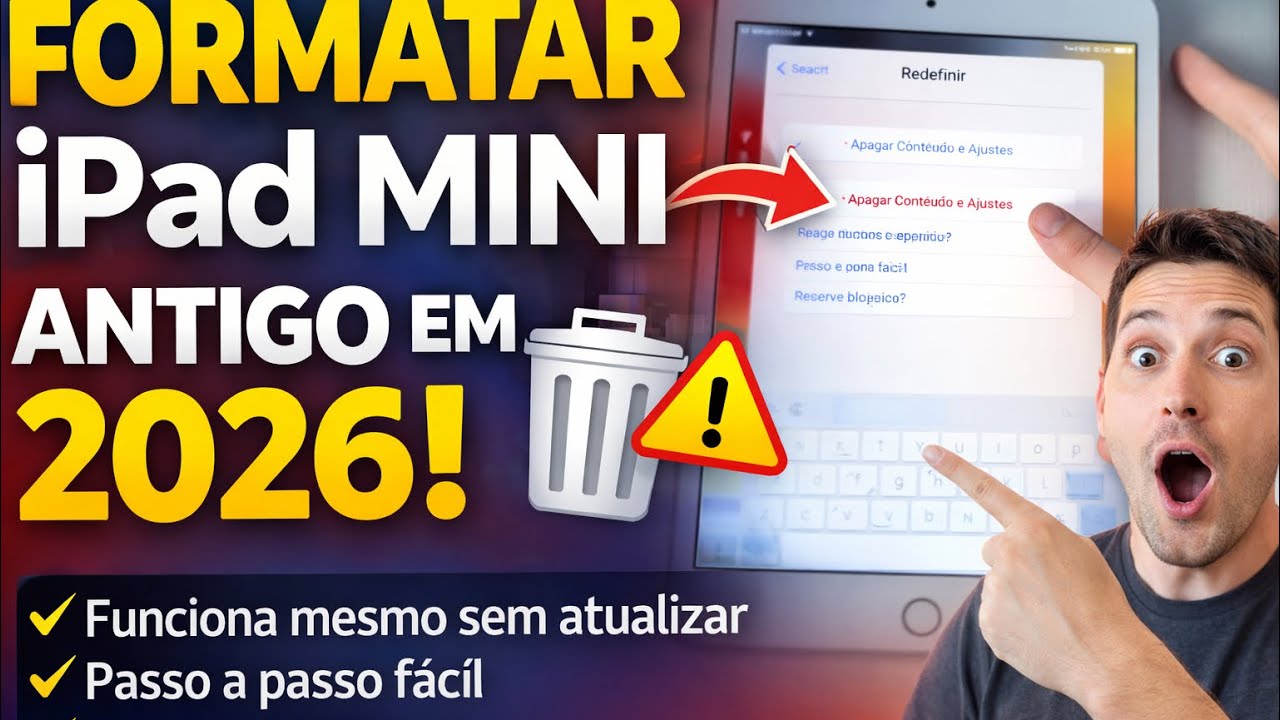 COMO APAGAR E REDEFINIR IPAD MINI 1/2/3/4 DE FABRICA EM 2026! 