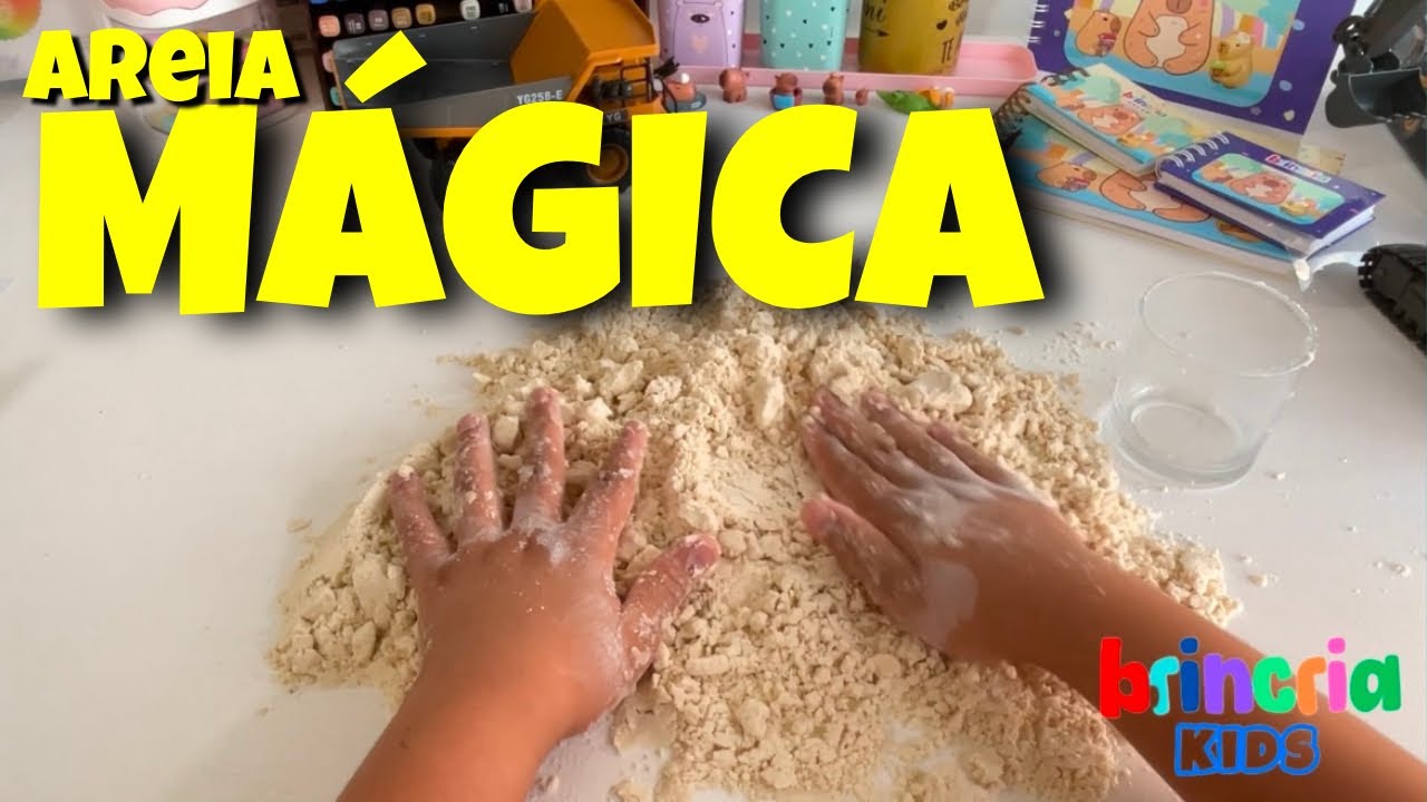 Como Fazer Areia Mágica Caseira com Farinha, Maisena e Óleo | DIY Brincadeira Infantil