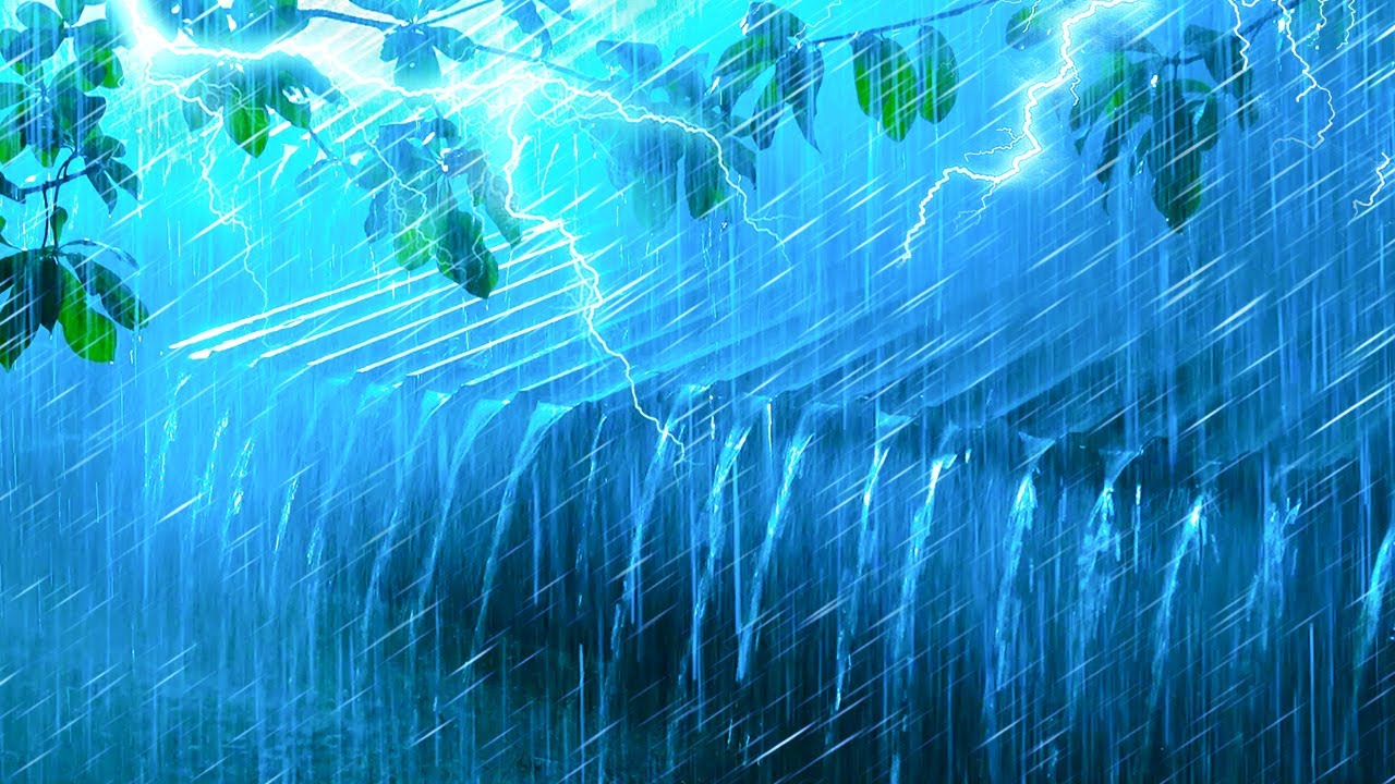 Relief Insomnia to Sleep Well with Heavy Rain, Insect Sounds and Distant Thunder on a Metal Roof