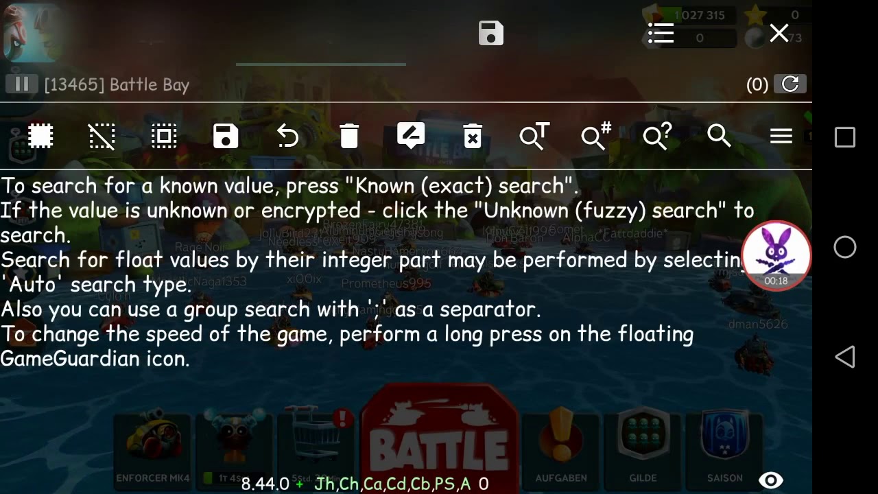 How to hack battle Bay Game in game Guardian