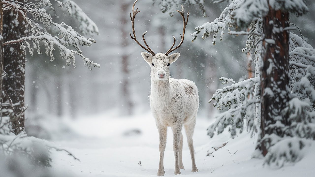 Winter Animals ❄️ Majestic Wildlife in the Snowy Forest with Piano Music for Relaxation & Healing