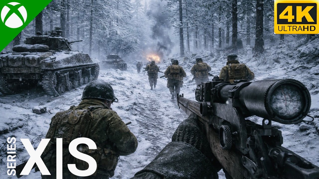 BATTLE OF BELGIUM Looks Terrifying Heavy Snow (XBOX) | Ultra Realistic Graphics [4K 60FPS HDR]
