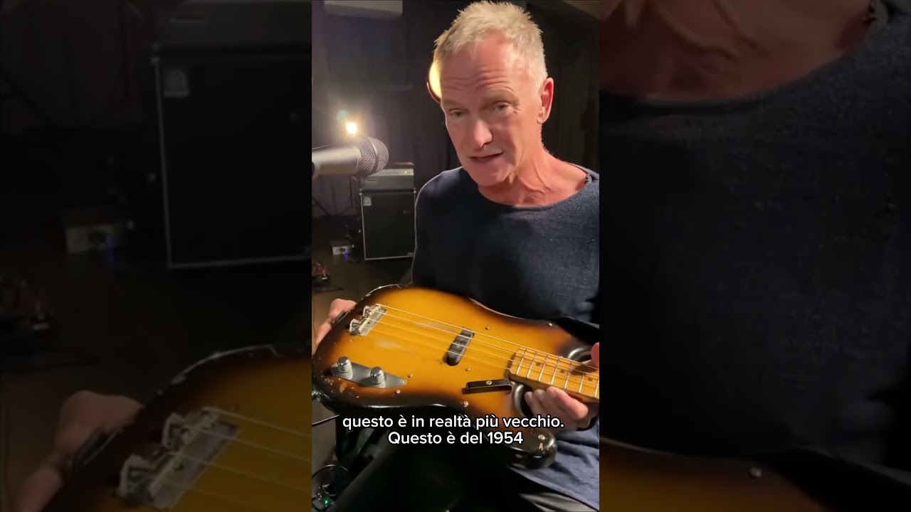 Sting and his &ldquo;Spare&rdquo; '54 Fender Precision Bass #sting #fenderprecisionbass