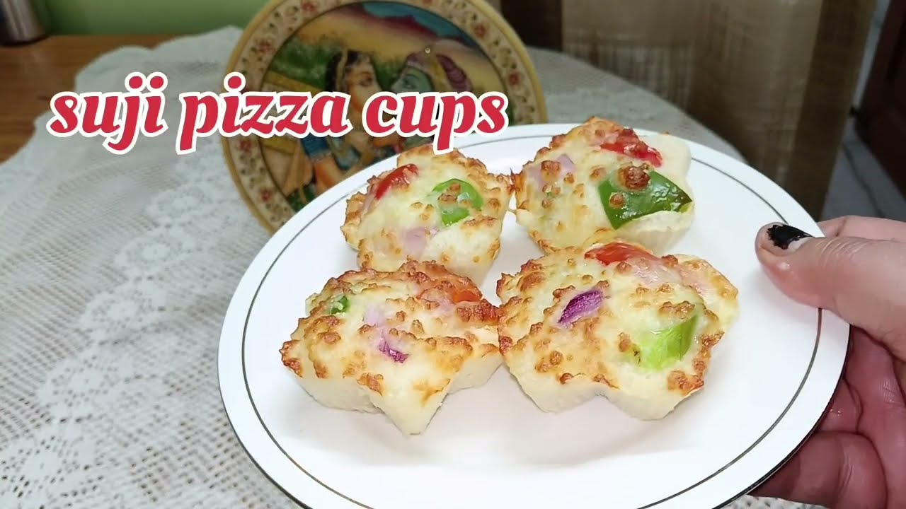 Suji pizza cups@Garima-q1n#sujipizza#sujirecipe#food 