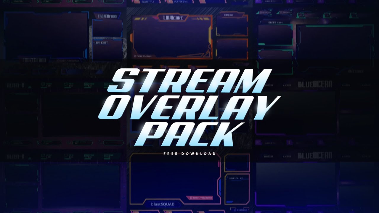 Stream Overlay Pack Free Download | Twitch Overlay Pack | Gaming Overlay Pack