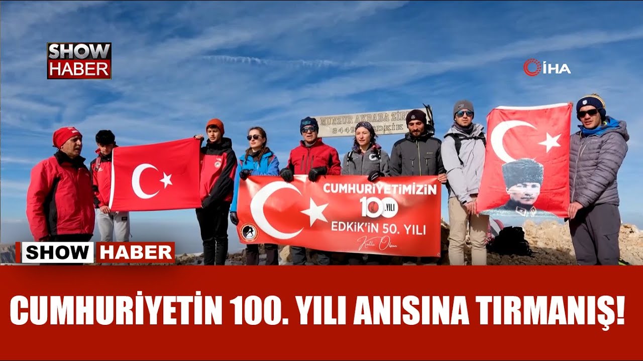 Erzincanlı dağcılar 3 bin 455 metre yükseklikteki Akbaba Zirvesi'ne tırmandı!