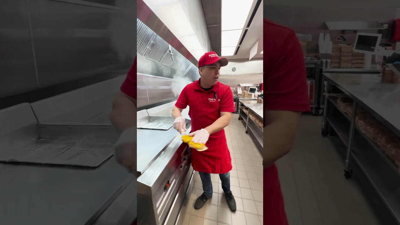 How the Patty Melt is made. The toppings are up to you! #fiveguys #pattymelt