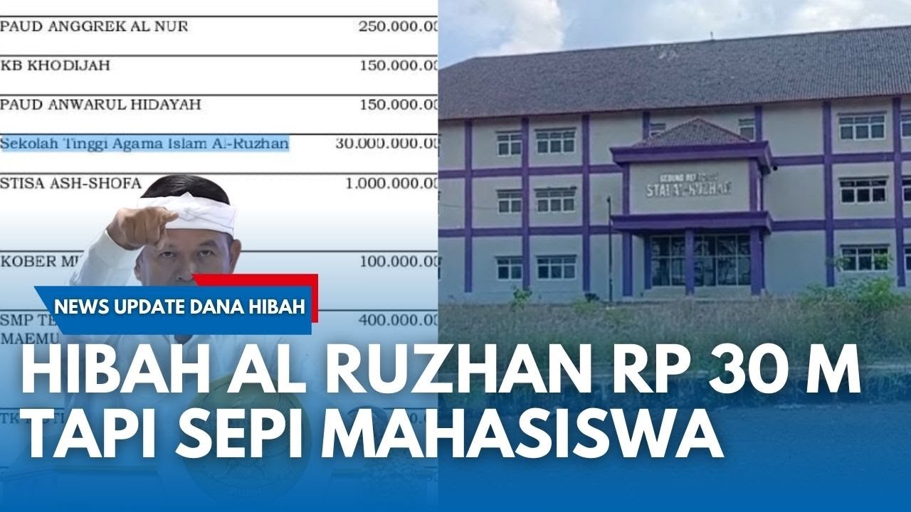 FULL PENGAKUAN REAKSI  AL RUZHAN Dapat Hibah Rp 30 M Lebih Dibantu Eks Pejabat Periode Lalu 2 Huruf