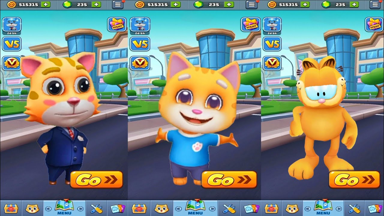 Cat runner VS Running pet VS Garfield rush new challenge 🔥😎