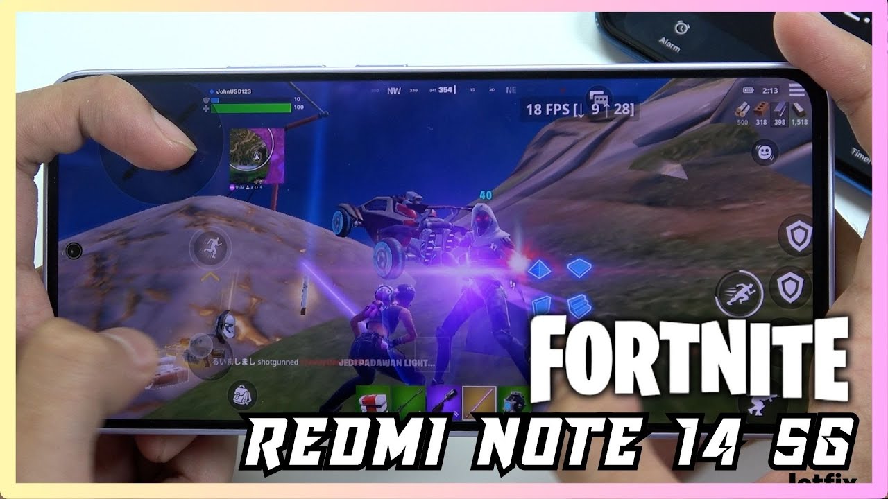 Xiaomi Redmi Note 14 5G Fortnite Mobile Gaming test | Dimensity 7025 Ultra, 120Hz Display