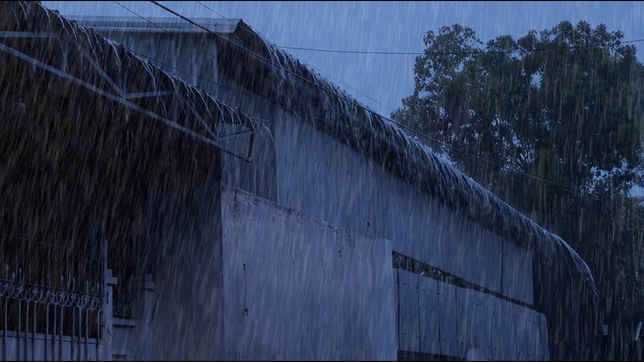 Powerful Thunderstorm at Night | Terrible Rainstorm & Very Intense Thunder Sounds on Tin Roof