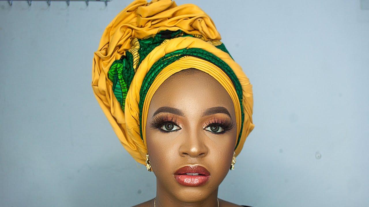 Turban Tutorials | Ankara turban mixed with rawsilk