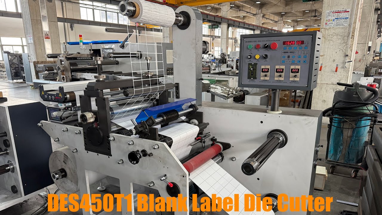 DES450T1 Blank Label 120m/min Speed Rotary Die Cutter With Dual Rewinder | 4K