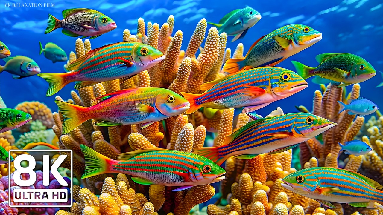 Underwater Wonders 8K - Amazing Fish, Coral Reefs & Sea Animals 🐳 Fish Tank Sound For Deep Sleep #4