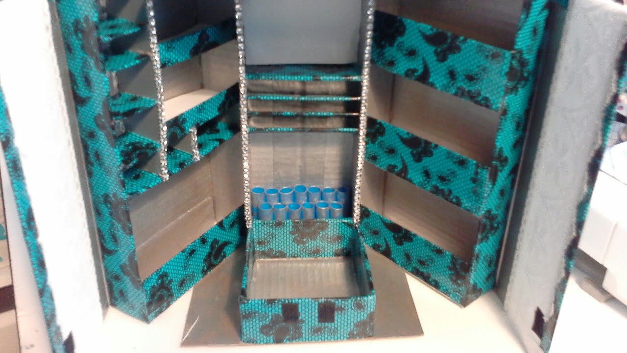 Como hacer paso a paso Organizador para maquillaje ♡ Diy makeup organizer