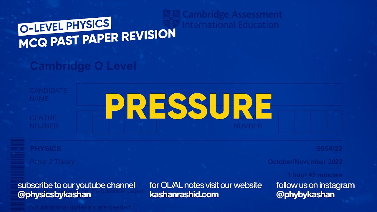 O-Level Physics MCQ Revision | Preesure
