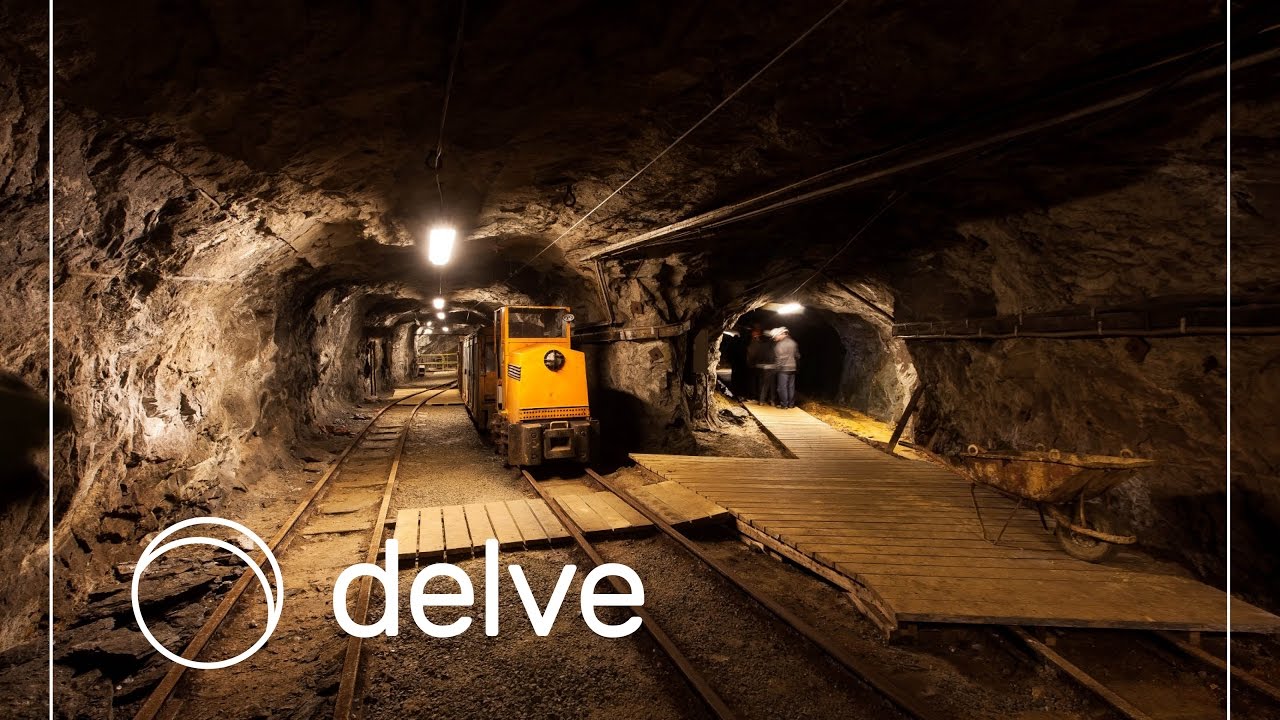Riding a train inside a old mine