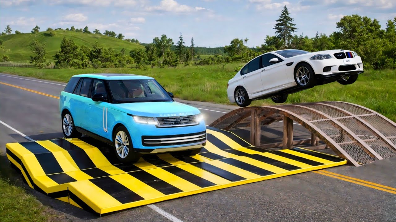 Cars vs Upside Down Speed Bump EXTREME Challenge #10 in BeamNG Drive - BeamNG Crown - Mobil vs Bumps