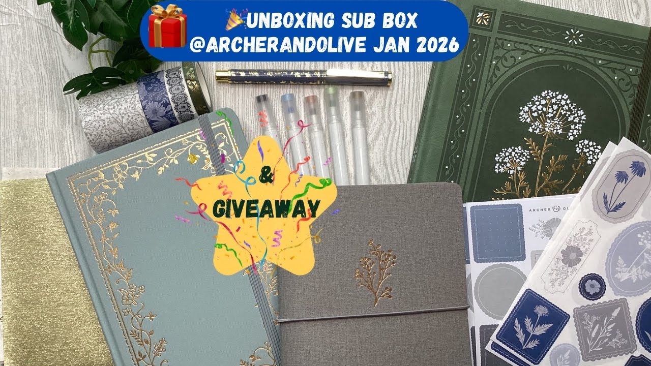 🎉🎊 GIVEAWAY & NEW @ArcherandOlive Subscription Box Unboxing , Flip-through #grateful #giveaway