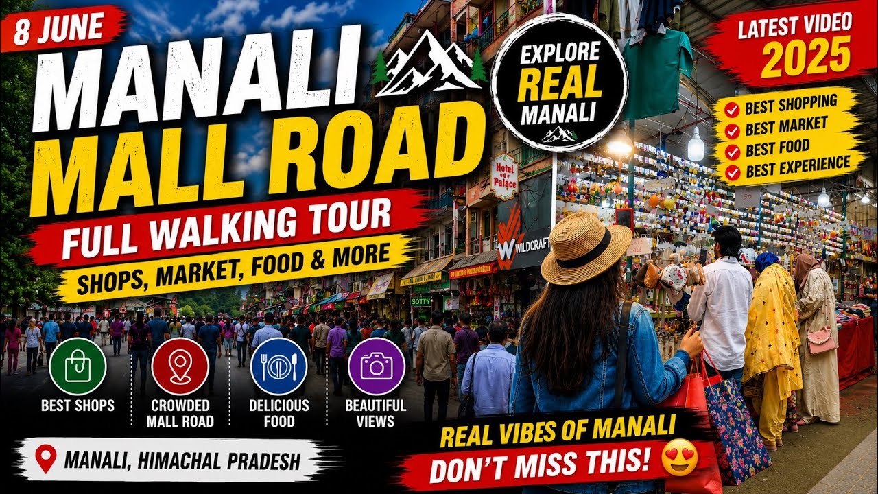 Manali Mall Road Crowd & Shopping Tour | 8 June 2026 | Tourist Rush & Market Update