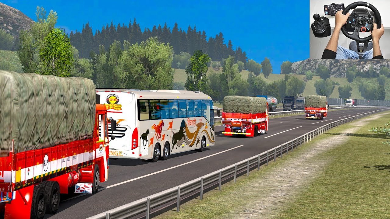 Accident of High Speed Volvo Bus to Lorry | Unexpected VIP Shivshahi Accident | Bus Crash ETS2busmod