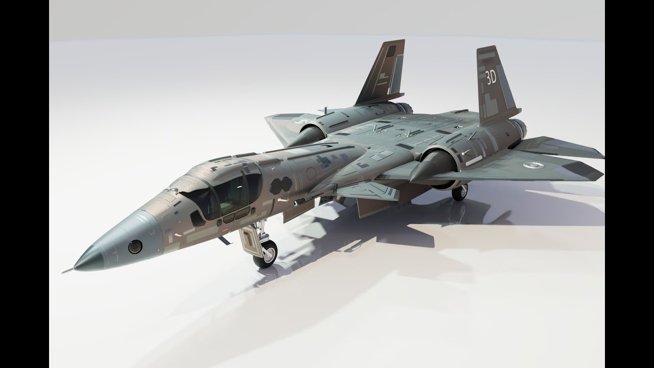 3D concept modeling (Fighter-Bomber Jet).  Maya 2025.