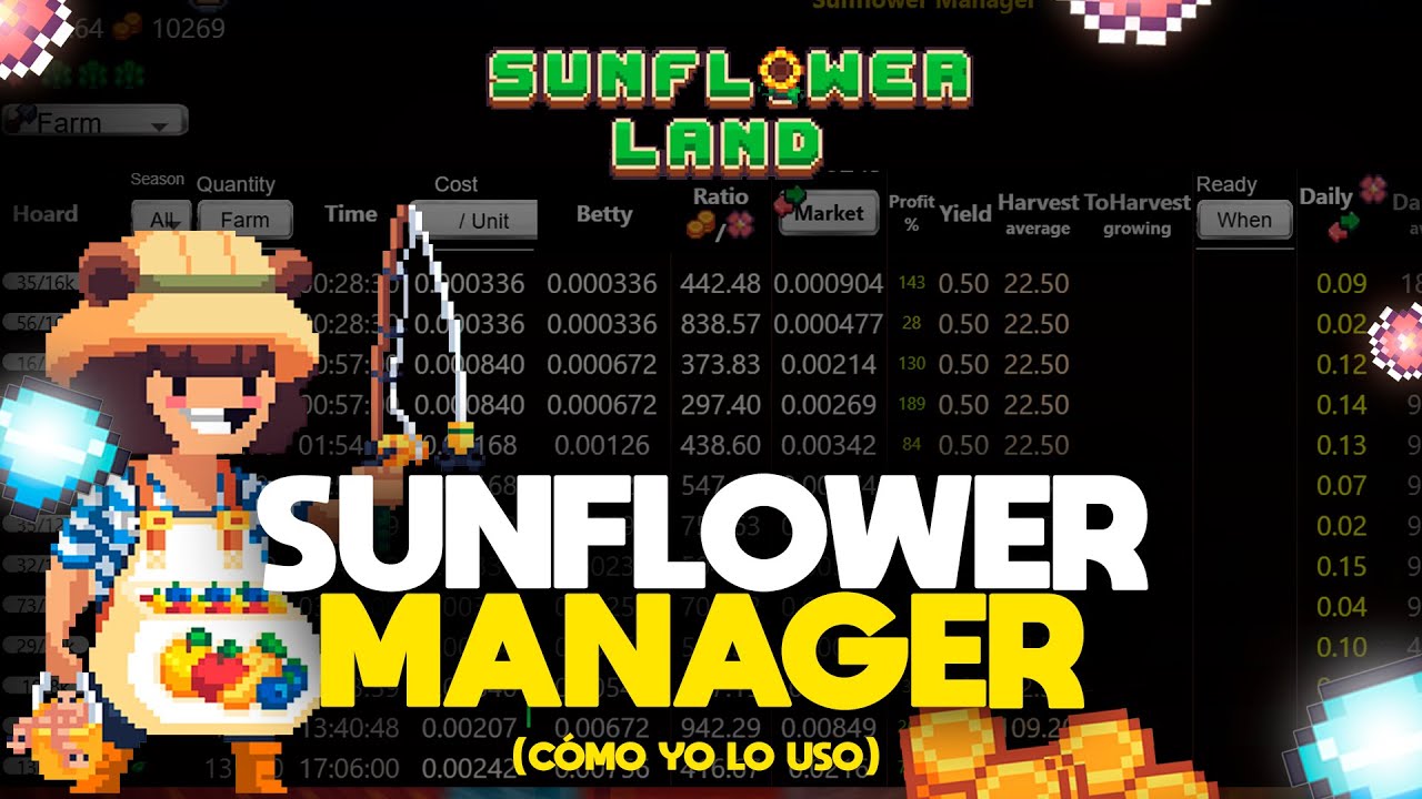 ASÍ USO SUNFLOWER MANAGER 🧠para OPTIMIZAR mi GRANJA 🌻 #Play2Earn #sunflowerland