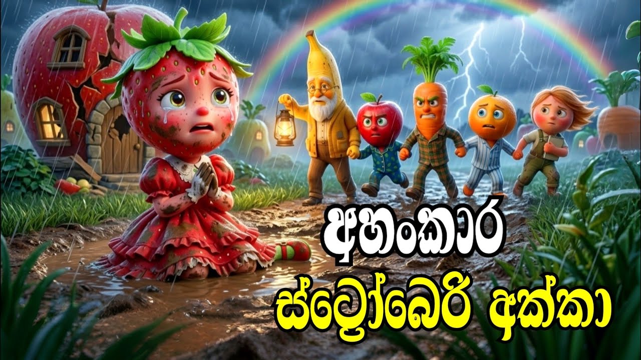 අහංකාර ස්ට්&zwj;රෝබෙරි අක්කාට වුණ වැඩේ | Sinhala Cartoon | Sinhala lama kathanadara #sinhalacartoon