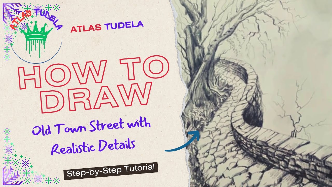 Atlas Drawing 2024: Drawing Old Town Street with Realistic Details!