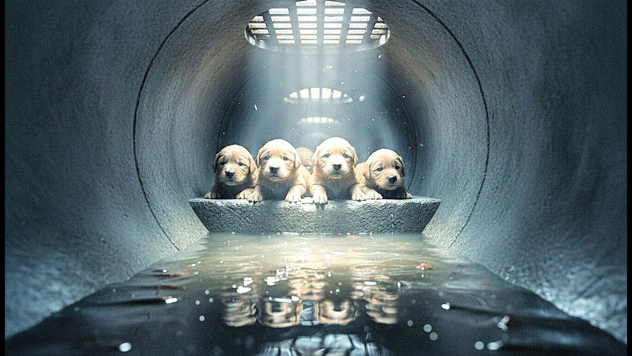 Animal rescue story:Golden Retriever Saves Her Puppies From Rising Flood Waters