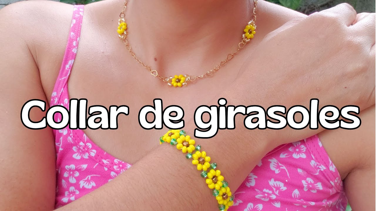 Collar de GIRASOLES y Corazones
