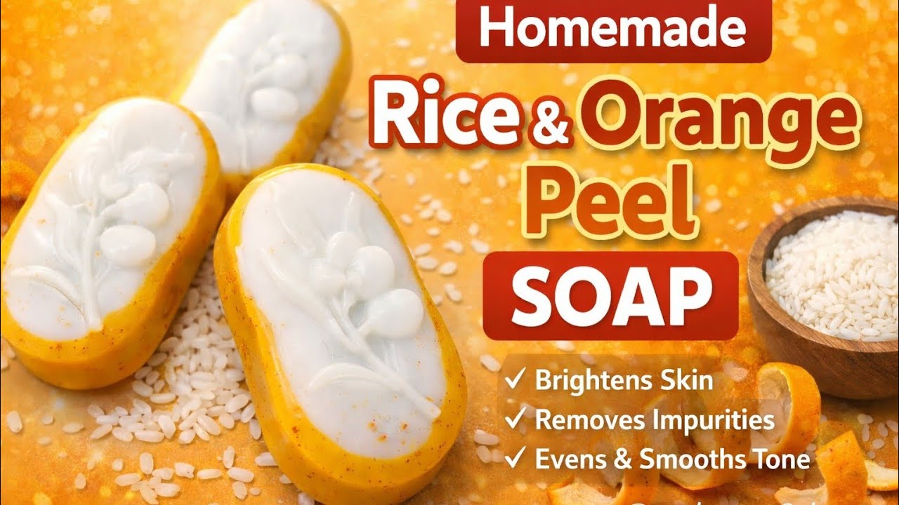 Homemade Rice&Orange Peel Soap #organicsoaps 