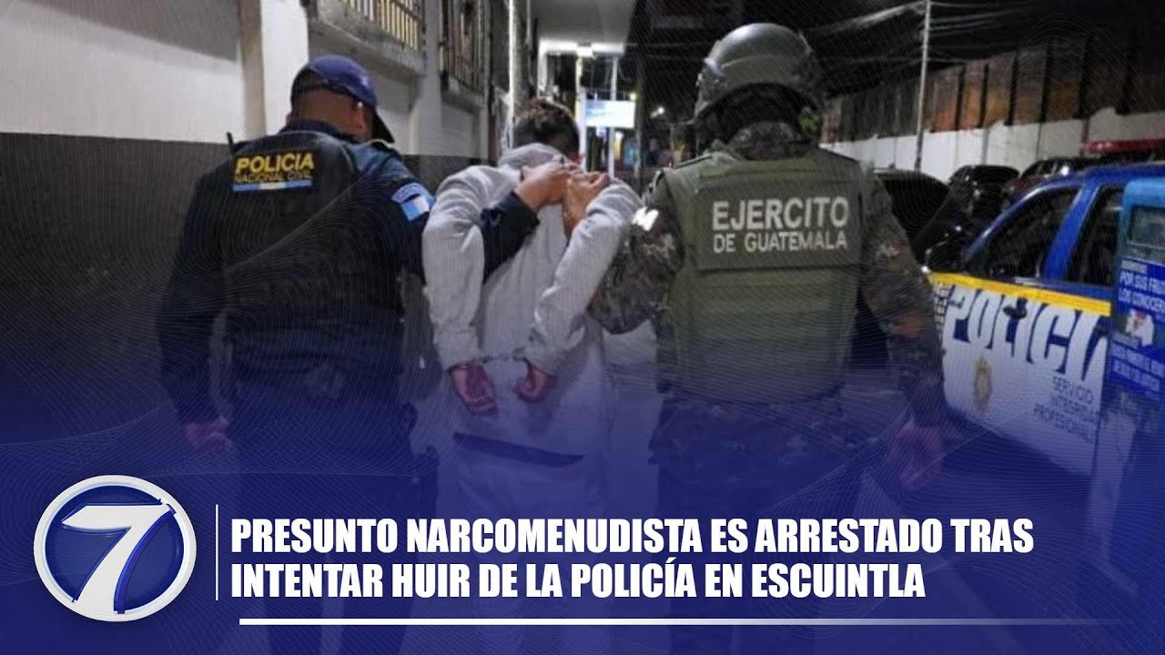 Presunto narcomenudista es arrestado tras intentar huir de la policía en Escuintla