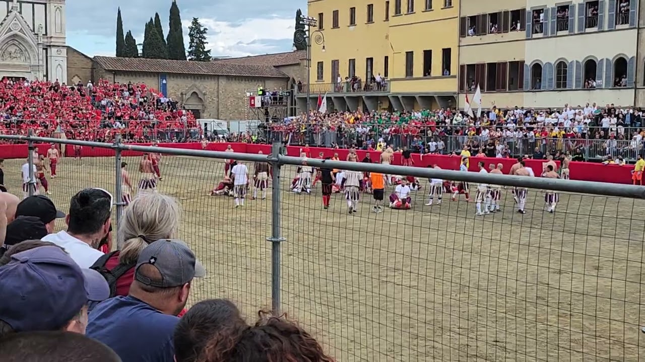 A host of clips from Calcio Storico 2024 in  Florence--Bianchi Santo Spirito versus SMN Rossi (8)