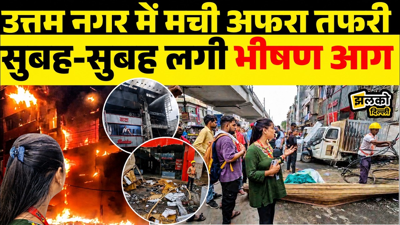 Uttam Nagar के Vijay Sales में लगी भीषण आग ~ Showroom का कांच हुआ Blast