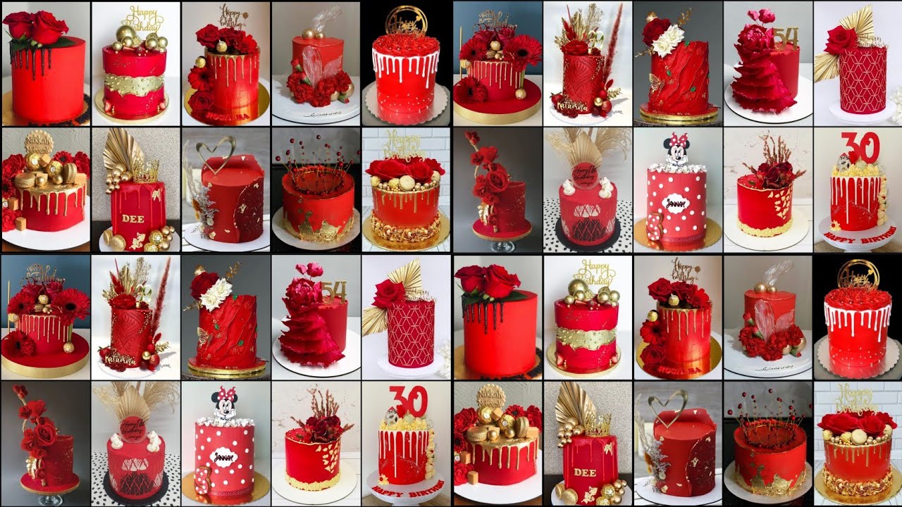 Red Colour Cake Designs 2023/Red Velvet Cake Design/Red Colour Cake/Birthday Cake Design/Cake Design
