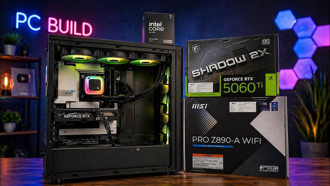 24 Minutes POV PC Building | Cooler master 502 | Intel Ultra 7 265k & MSI  RTX 5060