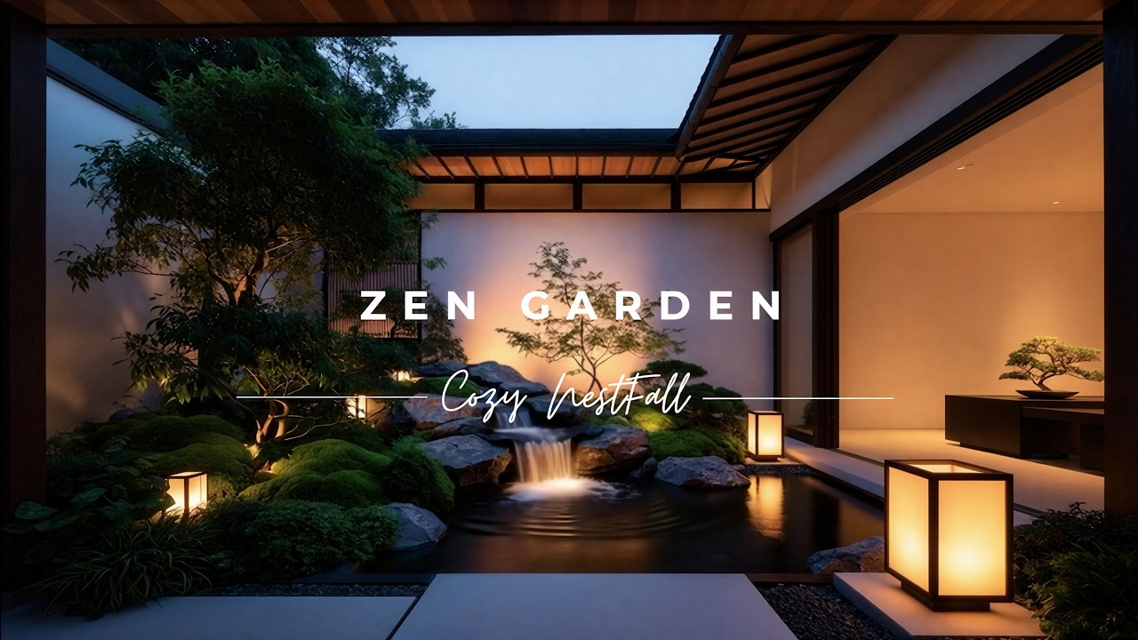 Cozy Nestfall | Zen Garden Relaxation 🌿 Flowing Water & Calm Zen Music for Study, Sleep & Meditation