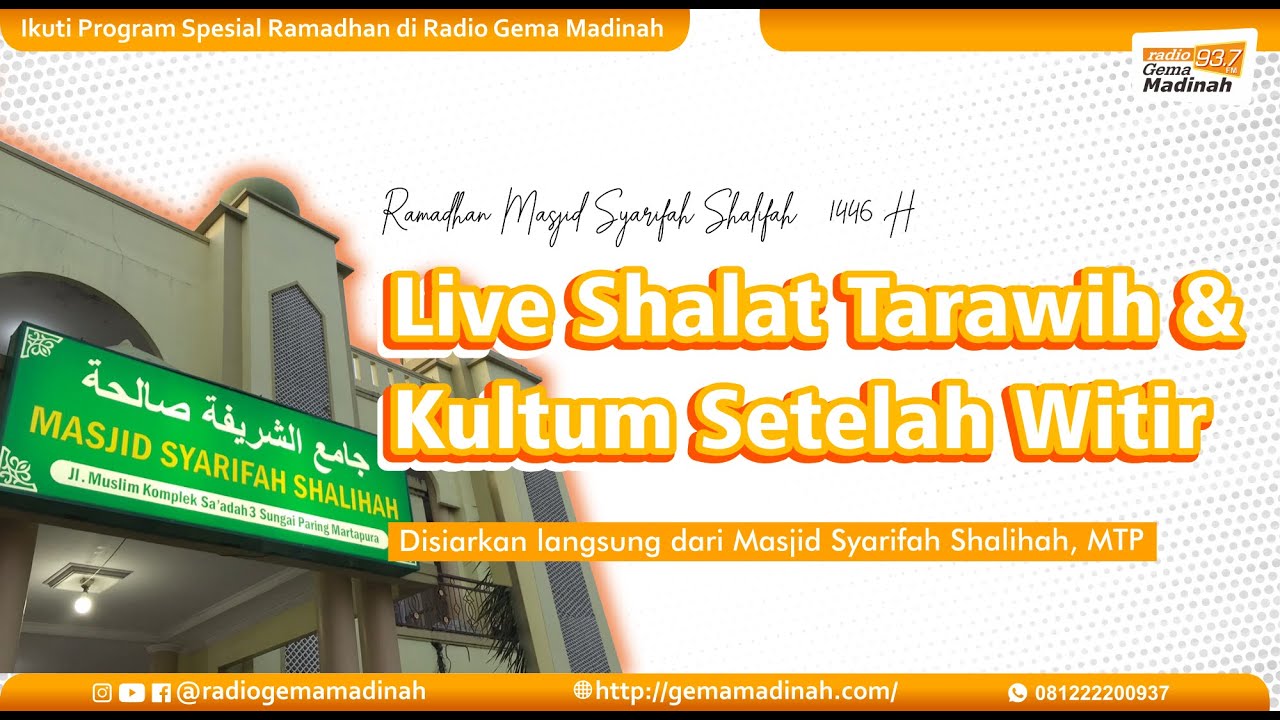 🔴[LIVE] SHOLAT ISYA DAN TARAWIH #9 RAMADHAN 1446 H - @MSS