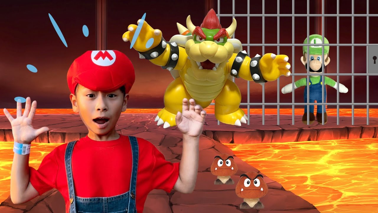 【寸劇】大変！マリオ助けて‼️ルイージがクッパにさらわれた‼️クッパ城まで急げ❗️スーパーマリオワールド遊園地✨マリオ実写版【全力きっずTV】Super Mario Real World